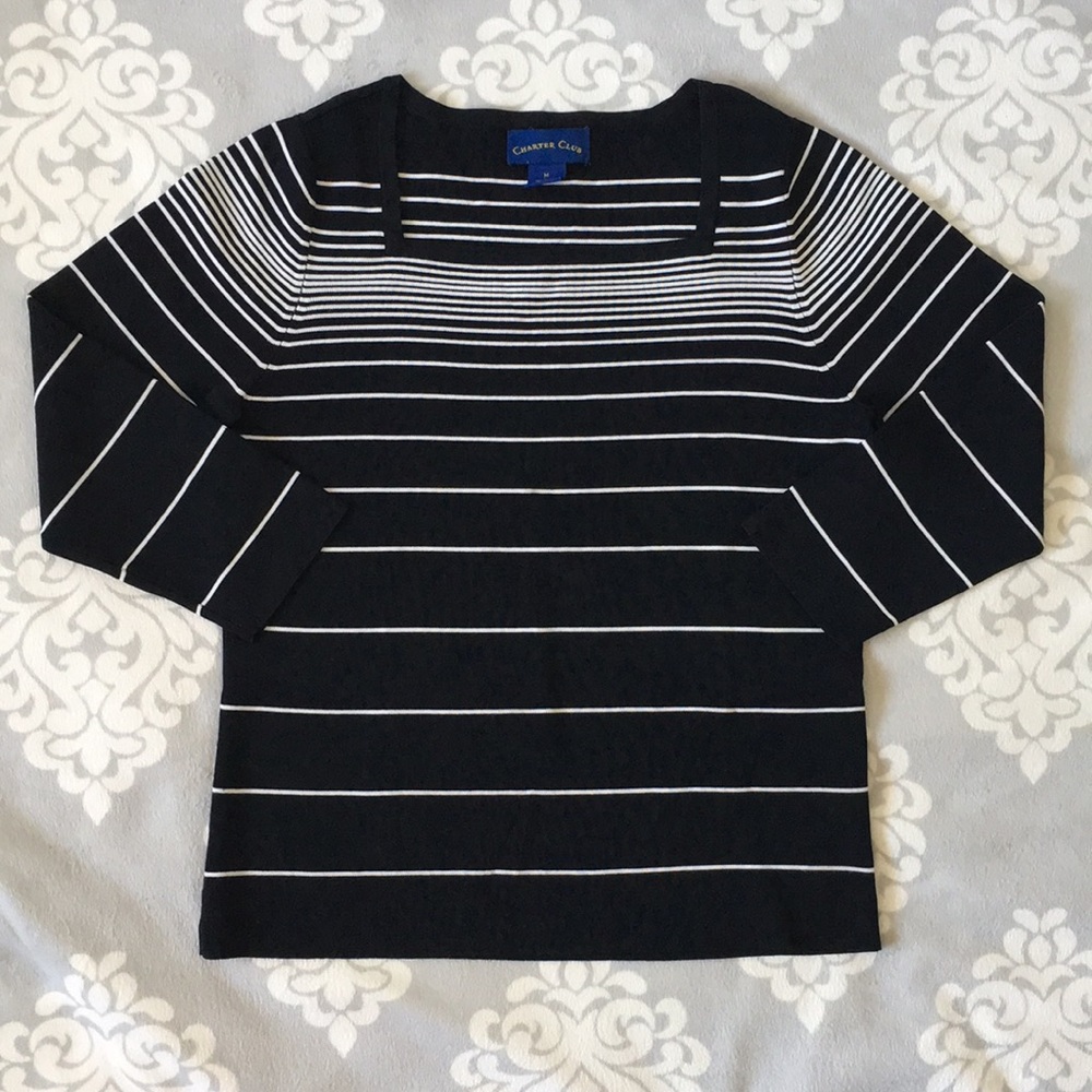 Charter Club - Black & White Stripe Blouse